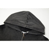 Gallery Dept Hoodie Embroidery Letter Splash Ink Wash Hooded Sweater Cardigan Jacket