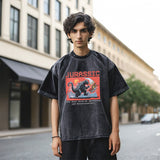 Mens Vintage T-Shirt Cartoon Print Short Sleeve T-Shirt