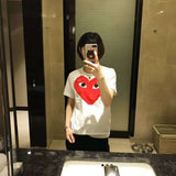 CDG Be Kind T Shirt CDG Embroidery Love White Smiling Face Solid Color T-shirt