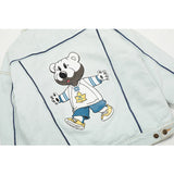 Unisex Denim Jacket Drew Bear Lapel Fleece Fleece Denim Jacket