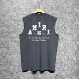 Amiri tank top bone white bone crack letterprinting