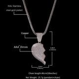 Jewelry Two Halves Heartbreak Combination Pendant Copper Inlaid Zircon St. Valentine's Spectrum Angel Pieces