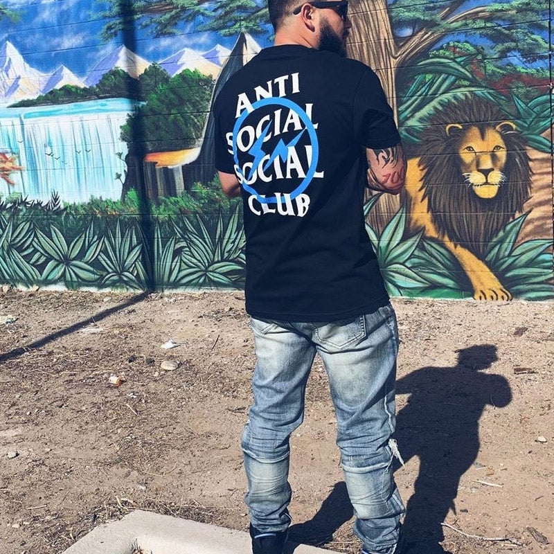 Anti Social Club T Shirt Short Sleeve Letter Print T-shirt Men and Women Loose