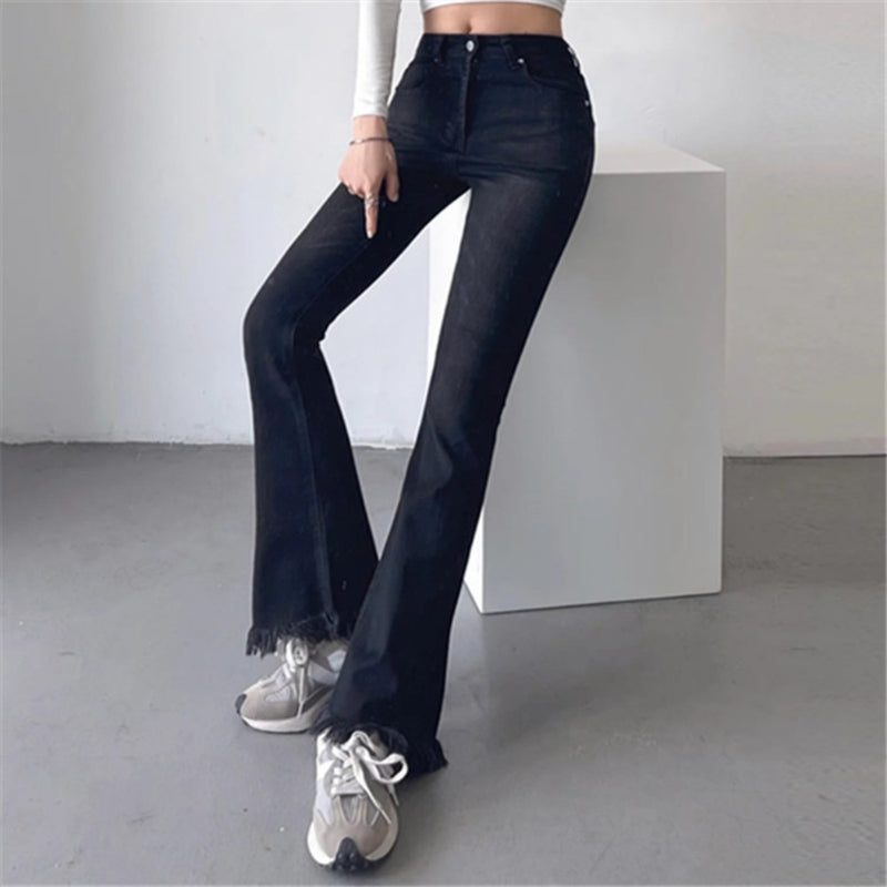 Women Jeans Bell-Bottom Pants All-Match Loose