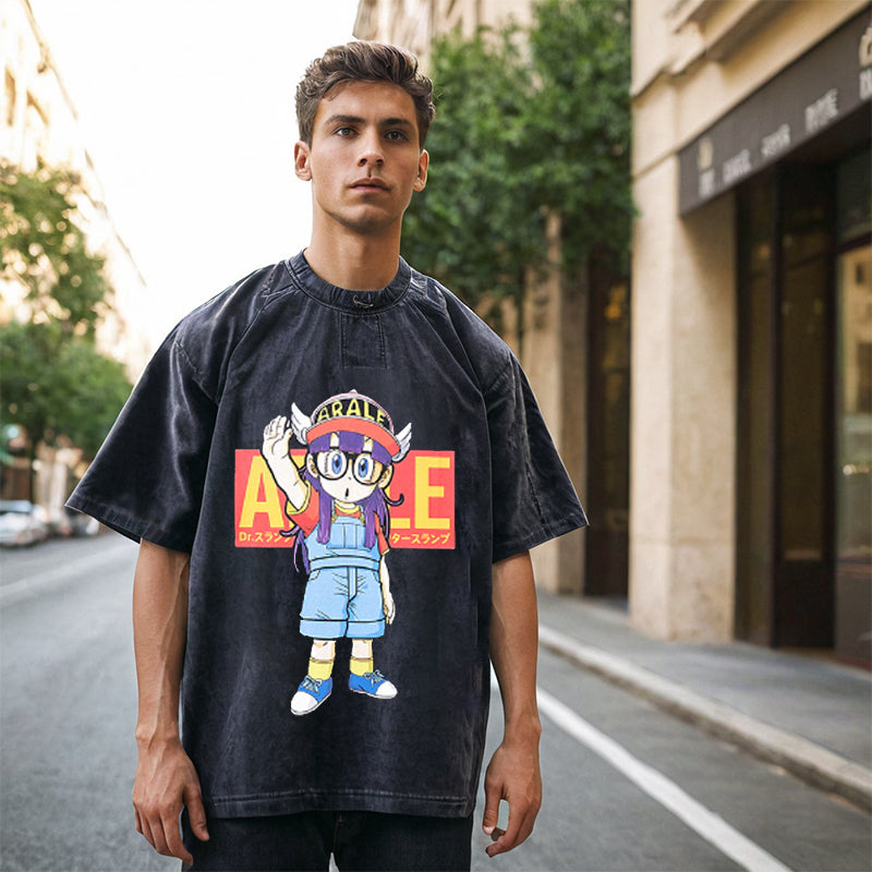 Mens Vintage T-Shirt Cartoon Print Short Sleeve T-Shirt