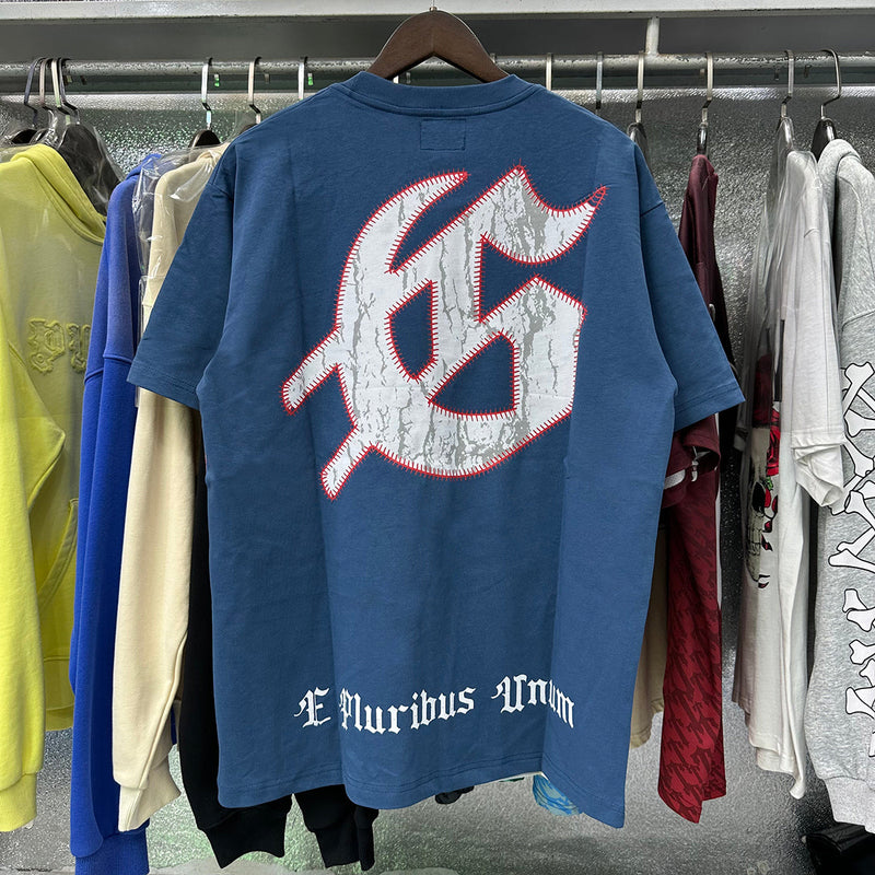 Godspeed T Shirts Skull Baseball Players Printed Cotton Casual Short Sleeves Men and Women