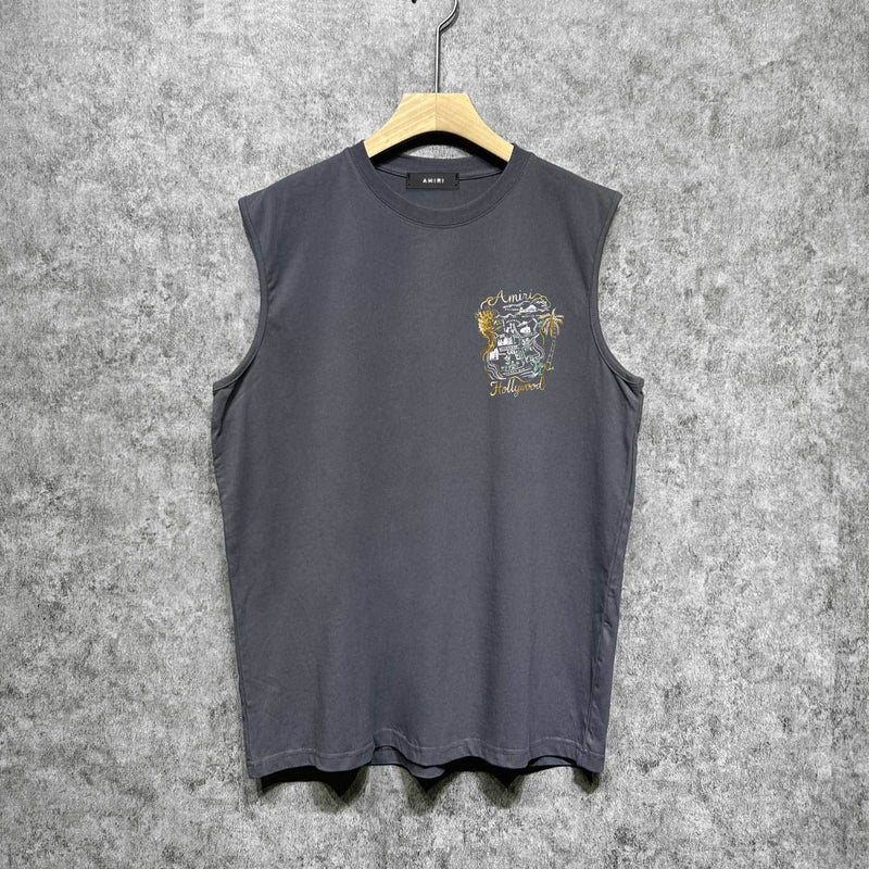 Amiri tank top hollywood gold dragon printing