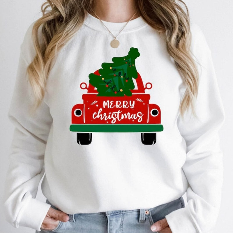 Red Truck Christmas Sweatshirt Merry Christmas Ornament Cute