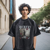 Mens Vintage T Shirt Washed Short Sleeve T-Shirt Men's Summer