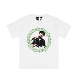 Vlone T Shirts Sanskrit Character Printed Large V Short Sleeve T-shirt Men and Women High Street Loose Half Sleeve