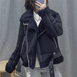 Women Cotton Coat Suede Imitation Lamb Wool Warm Jacket