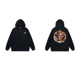 Stussy Hoodie Zip-Up Cardigan Fleece Hooded Sweater