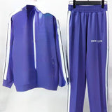 Palm Angels Pants Black and White Striped Casual Trousers Sports Pants