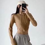 Women Hoodie Loose Show Umbilical Sports