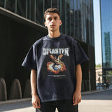 Mens Vintage T Shirt Vintage Washing Loose Men