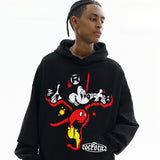 Vintage Hoodie American Vintage Print Crew Neck Hooded Sweater Loose