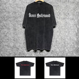 Amiri washed t-shirt sanskrit printing short sleeve