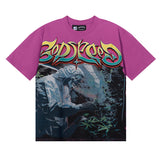 Godspeed T Shirts Biochemical Skull Poppy Print Cotton Casual Short Sleeve Men and Women