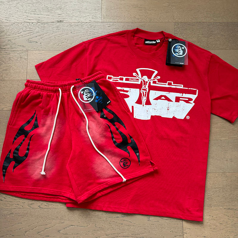 Hellstar T-Shirt And Shorts Two-Piece Set