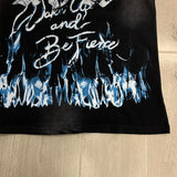 First row t shirts wake up and be fierce flame tee hot diamond washed and distressed