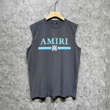 Amiri tank top colorfulletter horizontal stripprinting