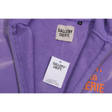 Gallery Dept Hoodie Letter Tie-Dye Washed Hooded Sweater Cardigan Jacket