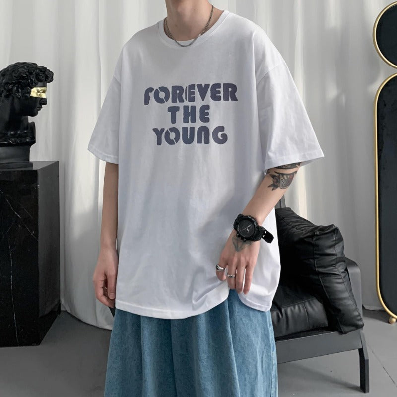 Men T Shirt Loose Summer Top All-Matching