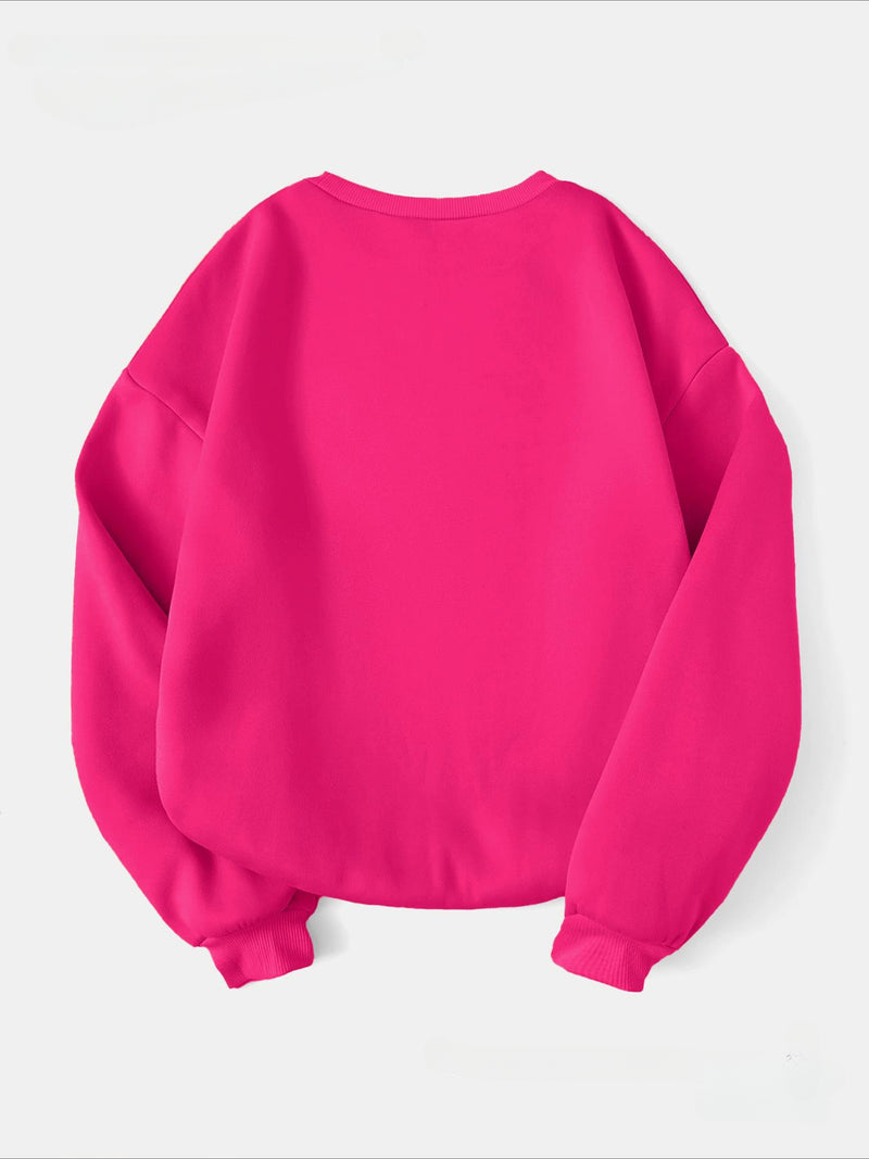 Fashion letter print sweatshirt crew neck casual sweatshirt