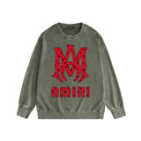 Amiri Distressed Sweatshirt Printed Trendy Pure Cotton