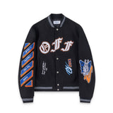 Off White Jacket Spring and Autumn OW Cartoon Animal Pattern Baseball Jacket Jacket