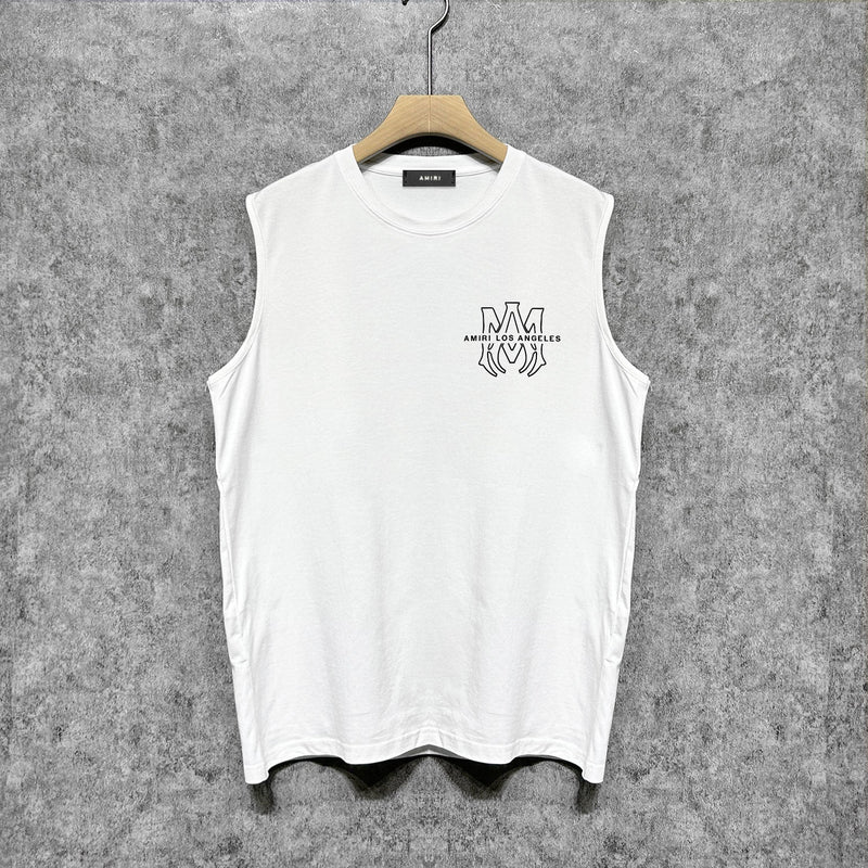 Amiri tank top damaged oil painting printing