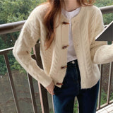 Women Knitted Cardigan Solid Color
