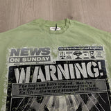 First Row T Shirts Breaking News Warning From Heaven Cropped Tee 2026ss European and American Street Trend Brand