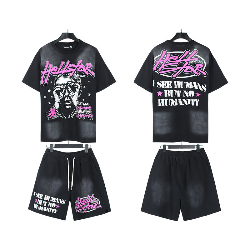 Hellstar T-Shirt And Shorts Two-Piece Set