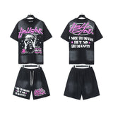 Hellstar T-Shirt And Shorts Two-Piece Set