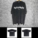 Amiri washed t-shirt hollywood letterprinting short sleeves