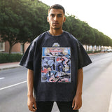 Men's Vintage T Shirt Short Sleeve T-Shirt Men's Cartoon Print