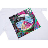 C.e t shirts creative castle pattern round neck pullover short sleeve men and women