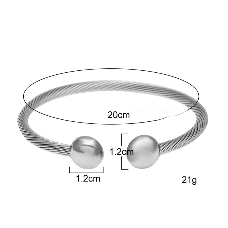 Bracelet Hip Hop Open Magnetic Bracelet Stainless Steel Health Germanium Bracelet Spectrum Royalty