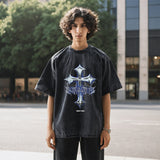 Mens Vintage T Shirt Vintage Washed Printed Short Sleeve T-Shirt