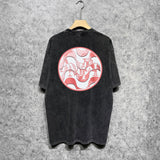 Amiri washed t-shirt circle sketch printing short sleeve
