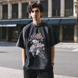 Mens Vintage T Shirt Old Short Sleeve T-Shirt Men and Women