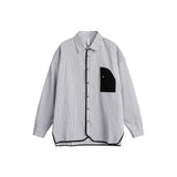 Unisex Shirt Stripe Cardigan Top