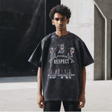 Mens Vintage T Shirt Half Sleeve T-Shirt Men Short Sleeve