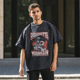 Mens Vintage T Shirt Flame Doberman Print