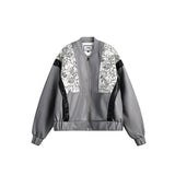 Unisex Pu Jacket Stitching PU Leather Jacket Loose