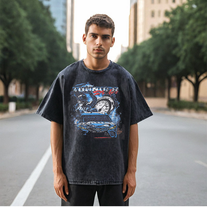 Men's Vintage T Shirt Short Sleeve T-Shirt Men's and Women's Half Sleeve