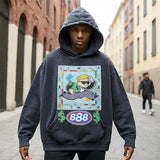 Mens Vintage Hoodie Cotton Hooded Sweater Wash