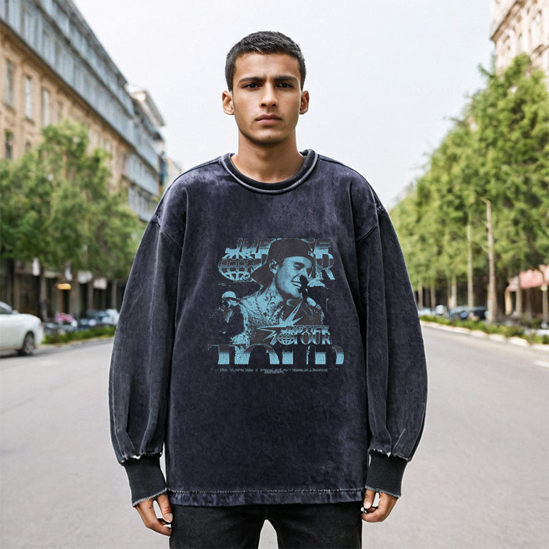Mens Vintage Long Sleeve Shirt Retro Long Sleeve T-Shirt for Men and Women