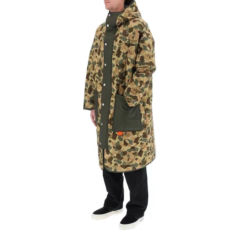Palm Angels Jacket Camouflage Hooded Cotton Jacket Men and Women Loose